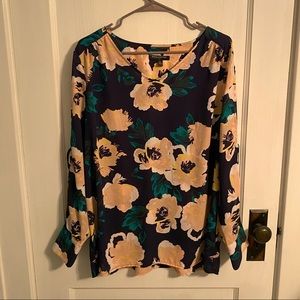 Floral open sleeve blouse
